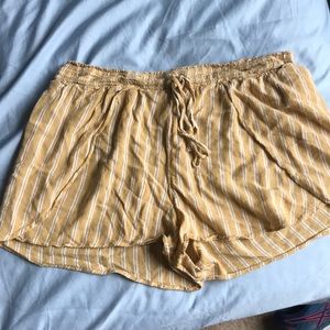 American Eagle Yellow Striped Shorts